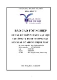 Báo cáo tốt nghiệp: Kế toán nguyên vật liệu tại công ty TNHH Thương mại và sản xuất gỗ Khang Thịnh Phát