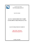 Luận văn Thạc sĩ Quản lý kinh tế: Quản lý chi bảo hiểm thất nghiệp tại Bảo hiểm xã hội tỉnh Quảng Nam