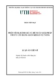 Luận án Tiến sĩ Kỹ thuật cơ khí động lực: Phân tích, đánh giá và đề xuất giải pháp tối ưu cân bằng giàn khoan tự nâng