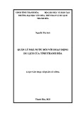 Luận văn Thạc sĩ Quản lý công: Quản lý nhà nước đối với hoạt động du lịch của tỉnh Thanh Hoá