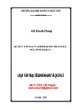 Luận văn Thạc sĩ Kinh doanh và quản lý: Quản lý đất đai của chính quyền thị xã Thái Hòa, tỉnh Nghệ An