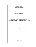 Luận văn Thạc sĩ Quản lý giáo dục: Quản lý chất lượng đào tạo ở Trường Trung cấp nghề tỉnh Cà Mau