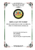 Khóa luận Tốt nghiệp: Phân tích cấu trúc tài chính của Công ty Cổ phần Hoàng Anh Đắk Lắk
