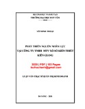 Luận văn Thạc sĩ Quản trị kinh doanh: Phát triển nguồn nhân lực tại Công ty TNHH MTV Xổ Số Kiến Thiết Kiên Giang