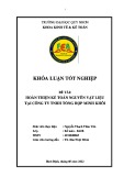 Khóa luận Tốt nghiệp: Hoàn thiện kế toán nguyên vật liệu tại Công ty TNHH Tổng hợp Minh Khôi