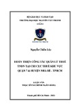Luận văn Thạc sĩ Tài chính ngân hàng: Hoàn thiện công tác quản lý thuế TNDN tại Chi cục Thuế khu vực Quận 7 và huyện Nhà Bè - TP.HCM