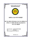 Khóa luận Tốt nghiệp: Phân tích báo cáo tài chính của Công ty TNHH Thương mại Dịch vụ Gia Tấn Thịnh