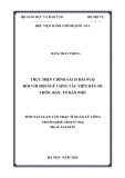 Tóm tắt Luận văn Thạc sĩ Quản lý công: Thực hiện chính sách đãi ngộ đối với đội ngũ cộng tác viên dân số thôn, bản, tổ dân phố
