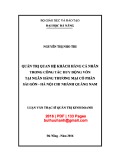 Luận văn Thạc sĩ Quản trị kinh doanh: Quản trị quan hệ khách hàng cá nhân trong công tác huy động vốn tại ngân hàng TMCP Sài Gòn- Hà Nội chi nhánh Quảng Nam