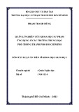 Tóm tắt Luận án Tiến sĩ Khoa học giáo dục: Quản lí nghiên cứu khoa học sư phạm ứng dụng ở các trường trung học phổ thông thành phố Hồ Chí Minh