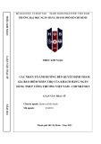 Luận văn Thạc sĩ Quản trị kinh doanh: Các nhân tố ảnh hưởng đến quyết định tham gia bảo hiểm nhân thọ của khách hàng TMCP Công Thương Việt Nam - chi nhánh 5