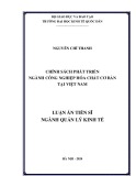 Luận án Tiến sĩ Quản lý kinh tế: Chính sách phát triển ngành công nghiệp hóa chất cơ bản tại Việt Nam