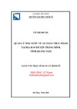 Luận văn Thạc sĩ Quản lý kinh tế: Quản lý nhà nước về an toàn thực phẩm trên địa bàn huyện Thăng Bình, tỉnh Quảng Nam