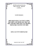 Khóa luận tốt nghiệp đại học: Biện pháp nâng cao chất lượng đọc diễn cảm trong dạy học Tập Đọc cho học sinh lớp 4 tại trường trung học Nguyễn Văn Trỗi