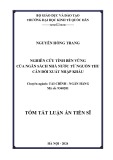 Tóm tắt Luận án Tiến sĩ Tài chính - Ngân hàng: Nghiên cứu tính bền vững của ngân sách nhà nước từ nguồn thu cân đối xuất nhập khẩu