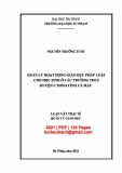 Luận văn Thạc sĩ Quản lý giáo dục: Quản lý hoạt động giáo dục pháp luật cho học sinh ở các trường THCS huyện U Minh tỉnh Cà Mau