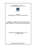 Đề tài nghiên cứu khoa học và công nghệ cấp trường: Nghiên cứu trích ly thành phần dược liệu từ hoa cúc La Mã Matricaria chamomilla