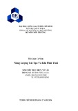Tiểu luận môn Biến đổi khí hậu: Năng lượng tái tạo và khí phát thải