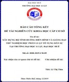 Đề tài nghiên cứu khoa học cấp trường: Cơ sở khoa học thực hiện tự chủ đại học qua thực tiễn tại Trường Đại học Luật, Đại học Huế