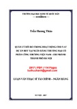 Luận văn Thạc sĩ Tài chính ngân hàng: Quản lý rủi ro trong hoạt động cho vay dự án BOT tại Ngân hàng Thương mại cổ phần Công thương Việt Nam - Chi nhánh thành phố Hà Nội