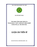 Luận án Tiến sĩ Quản lý đất đai: Ứng dụng công nghệ thông tin trong quản lý chất lượng đất nông nghiệp huyện Yên Lạc, tỉnh Vĩnh Phúc