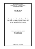 Luận văn Thạc sĩ Quản lý kinh tế: Hoàn thiện công tác quản lý chi ngân sách nhà nước tại Phòng Giáo dục và Đào tạo huyện Tịnh Biên, tỉnh An Giang