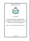 Khóa luận tốt nghiệp: Khảo sát kiến thức sử dụng thuốc của thai phụ tại Bệnh viện Phụ sản Hà Nội năm 2021 và các yếu tố liên quan
