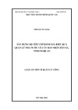 Luận án Tiến sĩ Quản lý công: Xây dựng bộ tiêu chí đánh giá hiệu quả quản lý nhà nước của ủy ban nhân dân xã, tỉnh Nghệ An