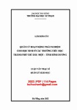 Luận văn Thạc sĩ Quản lý giáo dục: Quản lý hoạt động trải nghiệm cho học sinh ở các trường tiểu học thành phố Thủ Dầu Một – tỉnh Bình Dương