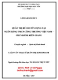 2822000 Trùng Luận văn Thạc sĩ Quản trị kinh doanh: Quản trị rủi ro tín dụng tại Ngân hàng TMCP Công thương Việt Nam chi nhánh Kiên Giang