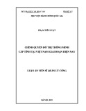 Luận án Tiến sĩ Quản lý công: Chính quyền đô thị thông minh cấp tỉnh tại Việt Nam giai đoạn hiện nay