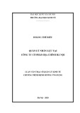 Luận văn Thạc sĩ Quản lý kinh tế: Quản lý nhân lực tại Công ty cổ phần Địa chính Hà Nội