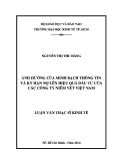 Luận văn Thạc sĩ Kinh tế: Ảnh hưởng của minh bạch thông tin và kỳ hạn nợ lên hiệu quả đầu tư của các công ty niêm yết Việt Nam