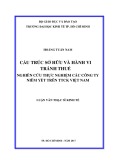 Luận văn Thạc sĩ Kinh tế: Cấu trúc sở hữu và hành vi tránh thuế - Nghiên cứu thực nghiệm các Công ty niêm yết tại TTCK Việt Nam