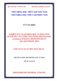 Tóm tắt Luận án Tiến sĩ Kỹ thuật: Nghiên cứu cơ sở khoa học và khả năng di chuyển của tôm càng xanh (M. rosenbergii) áp dụng cho đường di cư qua đập Phước Hòa
