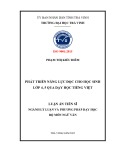 Luận án Tiến sĩ Lý luận và Phương pháp dạy học: Phát triển năng lực đọc cho học sinh lớp 4, 5 qua dạy học tiếng Việt