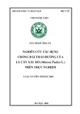 Luận án Tiến sĩ Dược học: Nghiên cứu tác dụng chống đái tháo đường của lá cây Xấu hổ (Mimosa pudica L.) trên thực nghiệm