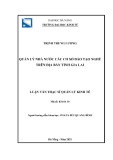 Luận văn Thạc sĩ Quản lý kinh tế: Quản lý nhà nước các cơ sở đào tạo nghề trên địa bàn tỉnh Gia Lai