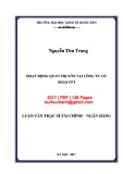 Luận văn Thạc sĩ Tài chính ngân hàng: Hoạt động quản trị vốn tại Công ty cổ phần FPT