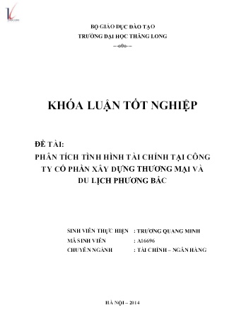 Khóa luận Phân tích tình hình tài chính tại Công ty Cổ phần Xây dựng Thương mại và Du lịch Phương Bắc