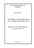 Khoá luận Tốt nghiệp Đại học: Tổng hợp và tính chất quang của vật liệu ZnAl2O4 pha tạp Ce3+