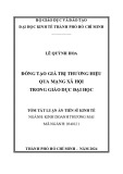Tóm tắt Luận án Tiến sĩ Kinh tế: Đồng tạo giá trị thương hiệu qua mạng xã hội trong giáo dục đại học