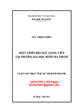 Luận văn Thạc sĩ Kinh tế: Phát triển đội ngũ giảng viên tại trường Đại học Buôn Ma Thuột