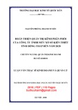 Luận văn Thạc sĩ Quản trị kinh doanh: Hoàn thiện quản trị kênh phân phối của Công ty TNHH MTV Xổ số kiến thiết tỉnh Đồng Tháp đến năm 2020