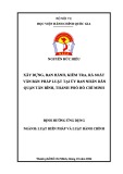 Đề án tốt nghiệp Luật Hiến pháp và Luật Hành chính: Xây dựng, ban hành, kiểm tra, rà soát văn bản pháp luật tại Ủy ban nhân dân quận Tân Bình, Thành phố Hồ Chí Minh