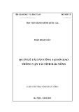 Luận văn Thạc sĩ Quản lý công: Quản lý tài sản công tại Sở Giao thông vận tải tỉnh Đắk Nông