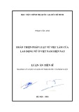 Luận án Tiến sĩ: Hoàn thiện pháp luật về việc làm của lao động nữ ở Việt Nam hiện nay