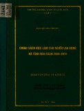 Luận văn Thạc sĩ Kinh tế: Chính sách việc làm cho người lao động Hà Tĩnh giai đoạn 2006-2010