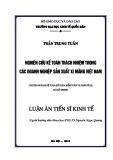 Luận án Tiến sĩ Kinh tế: Nghiên cứu kế toán trách nhiệm trong các doanh nghiệp sản xuất xi măng Việt Nam