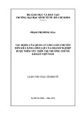 Luận văn Thạc sĩ Kinh tế: Tác động của quản lý vốn luân chuyển đến khả năng sinh lợi của doanh nghiệp được niêm yết trên thị trường chứng khoán Việt Nam
